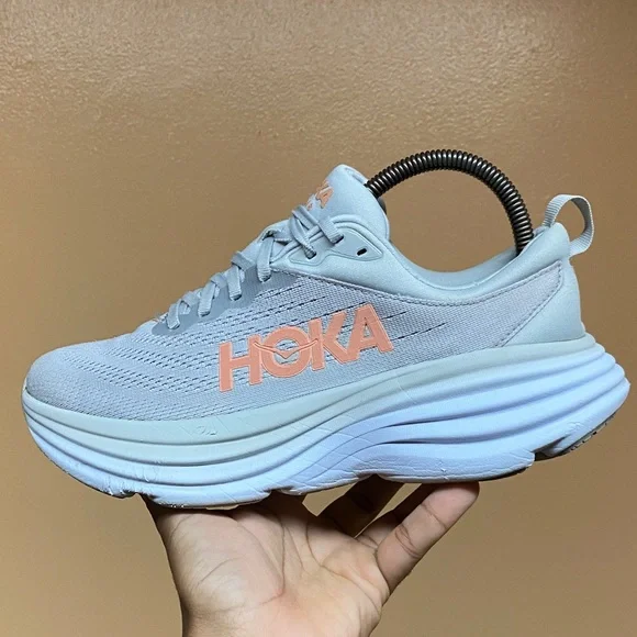Hoka Bondi 8 Women's Running Sneakers “Harbor Mist Lunar Rock” Size 8.5 - Picture 6 of 17
